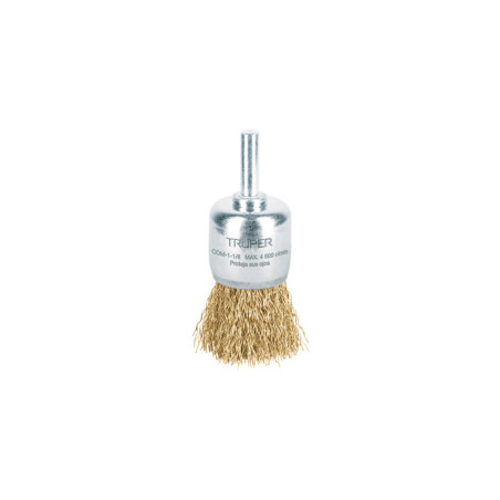 COM-1-1-8 Carda de copa, alambre grueso, 1-1/8' para taladro TRUPER | DIHERESA