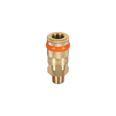 COPLE-MA-1-4 Cople de latón, cuerda 1/4 NPT, macho TRUPER | DIHERESA
