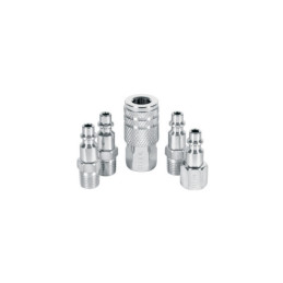 CORAL-5P Juego de 4 conectores y 1 cople para compresor, Pretul TRUPER | DIHERESA