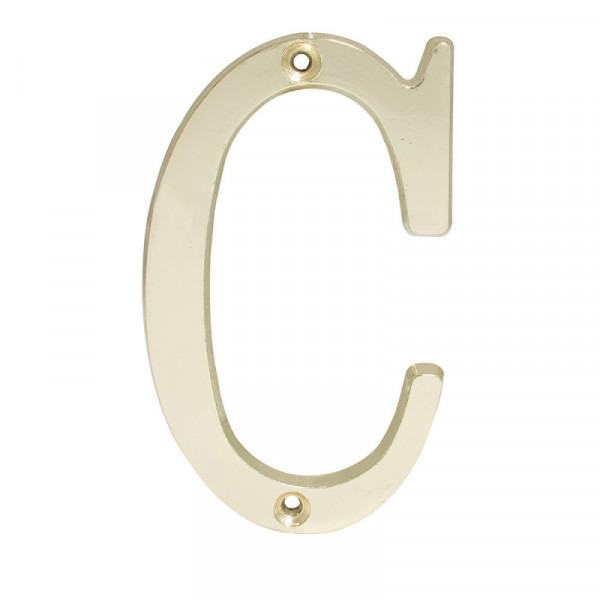 L701CLB LOCK Letra C slim 4" latón brillante Lock | DIHERESA