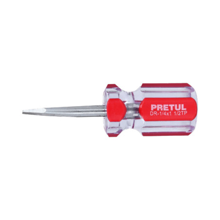 DR-1-4X1-1-2TP Desarmador plano, 1/4 x 1-1/2', mango PVC, Pretul TRUPER | DIHERESA