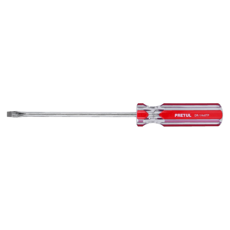 DR-1-4X6TP Desarmador plano, 1/4 x 6', mango PVC, Pretul TRUPER | DIHERESA