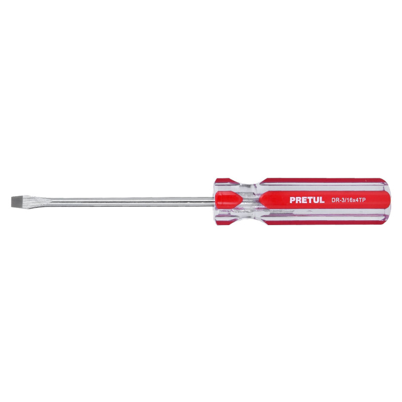 DR-3-16X4TP Desarmador plano, 3/16 x 4', mango PVC, Pretul TRUPER | DIHERESA