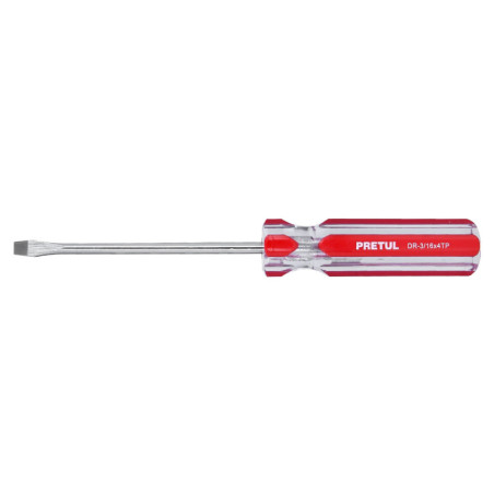 DR-3-16X4TP Desarmador plano, 3/16 x 4', mango PVC, Pretul TRUPER | DIHERESA