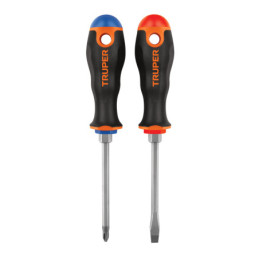 DUO-1-4X4B Duo de desarmadores 1/4x4 mango comfort grip TRUPER | DIHERESA
