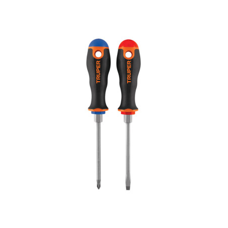 DUO-3-16X4B Duo de desarmadores 3/16x4 mango comfort grip TRUPER | DIHERESA