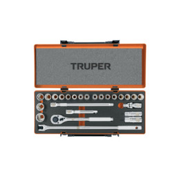 JD-1-2X26MP Juego de autoclé, cuadro 1/2', 26 piezas, std y mm TRUPER | DIHERESA