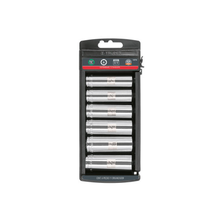 JD-1-2X6LP Juego dados largos, cuadro 1/2', 6 piezas TRUPER | DIHERESA
