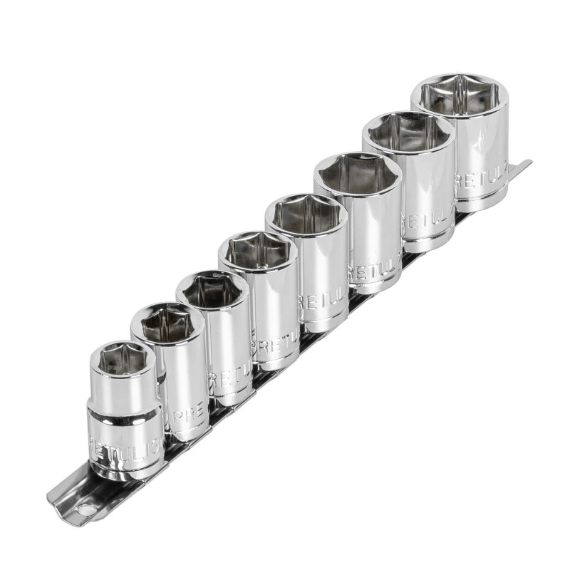 JD-1-2X9MM-P Juego dados, cuadro 1/2', 9 piezas, milimétricos, Pretul TRUPER | DIHERESA