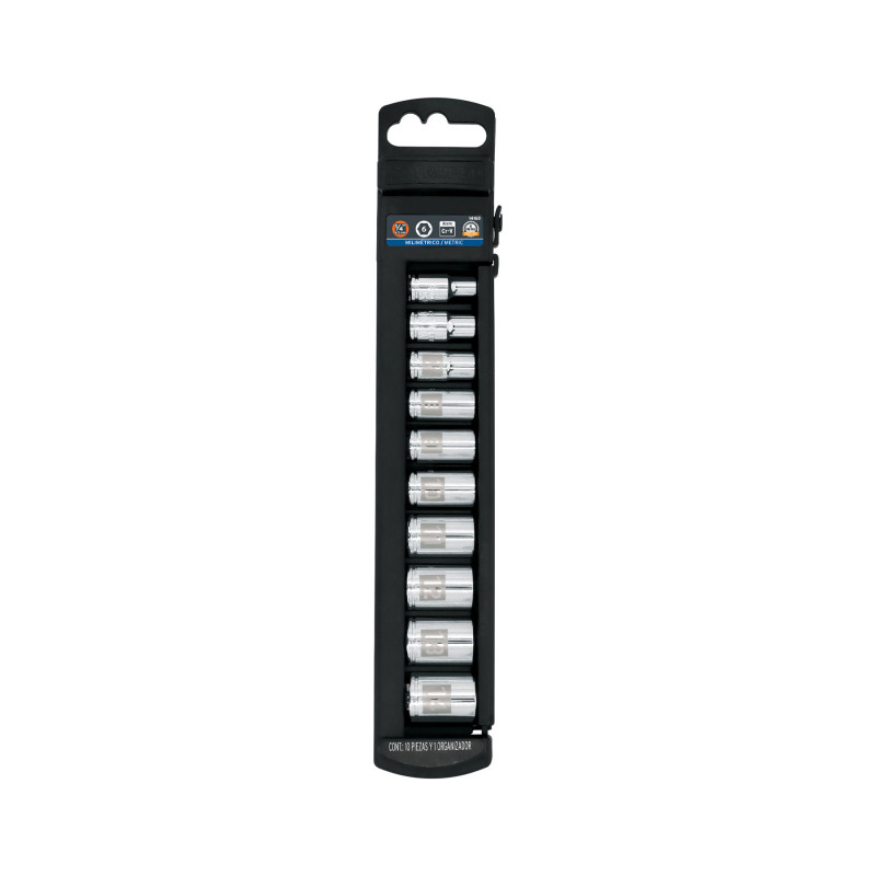 JD-1-4X10M Juego de dados cuadro 1/4', 10 piezas, milimétricos TRUPER | DIHERESA
