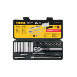 JD-1-4X22SAE-P Juego de autoclé, cuadro 1/4', 22 piezas, Pretul TRUPER | DIHERESA