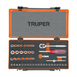 JD-1-4X45P Juego de dados, cuadro 1/4', 45 piezas TRUPER | DIHERESA