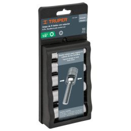 JDS-1-2X9M Juego dados con sujeción, cuadro 1/2', 9 pzas, milimétricos TRUPER | DIHERESA