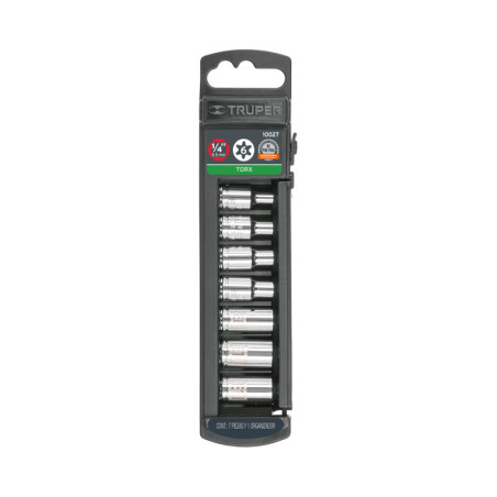 JDTH-1-4X7 Juego dados torx hembra, 1/4', 7 piezas TRUPER | DIHERESA