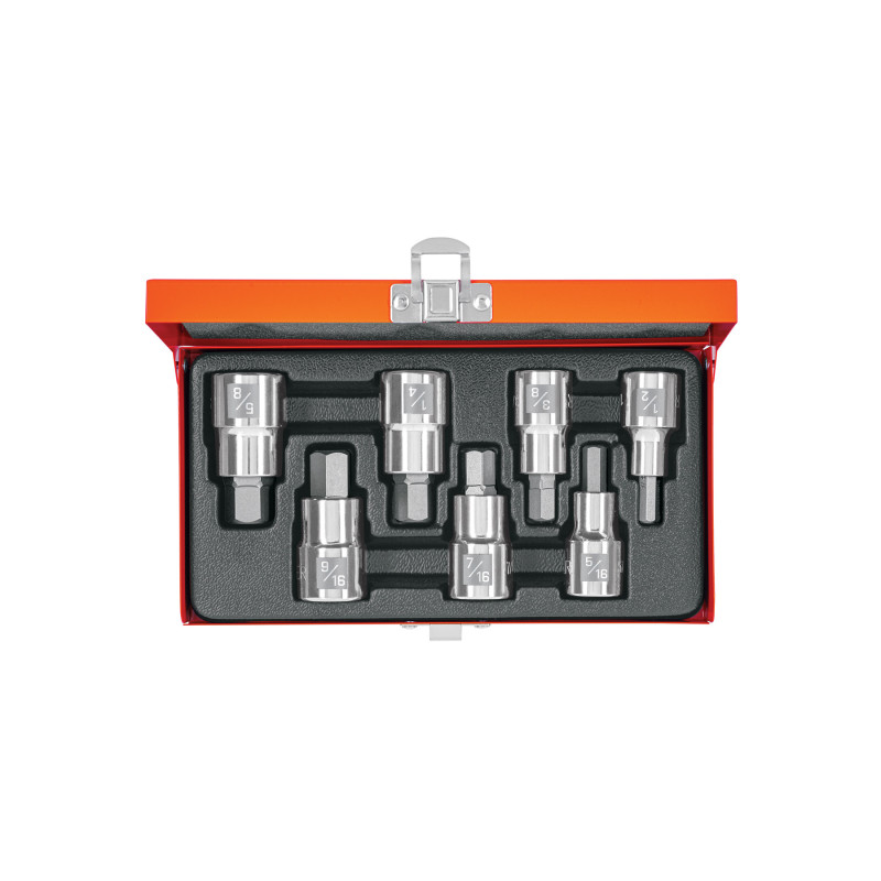 JPH-1-2X7PH Juego dados punta hexagonal, cuadro 1/2', 7 piezas TRUPER | DIHERESA