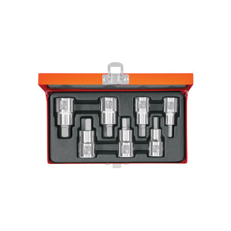 JPH-1-2X7PH Juego dados punta hexagonal, cuadro 1/2', 7 piezas TRUPER | DIHERESA