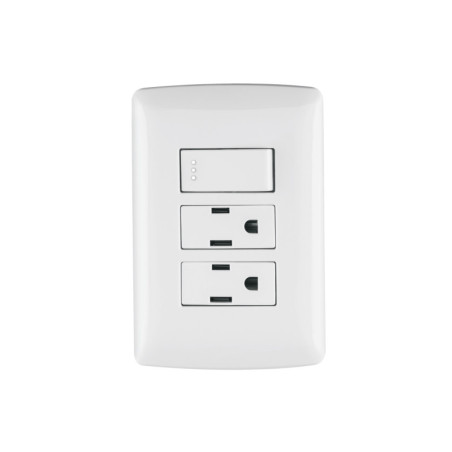 PA-APCO-I3B Placa armada 2 contactos e interruptor,blanco,línea Italiana TRUPER | DIHERESA