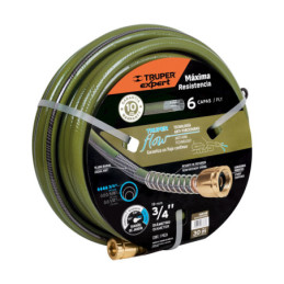 MAN-30X3-4XX Manguera 3/4', flujo continuo 6 capas, conexiones metal, 30m TRUPER | DIHERESA
