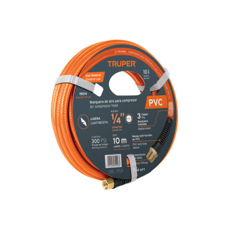 MAN-PI-10-1-4 Manguera de PVC, baja presión, 10 m, 1/4' TRUPER | DIHERESA