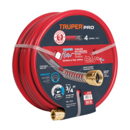 MAN-30X3-4X Manguera 3/4', super reforzada 4 capas, conexiones metal,30m TRUPER | DIHERESA