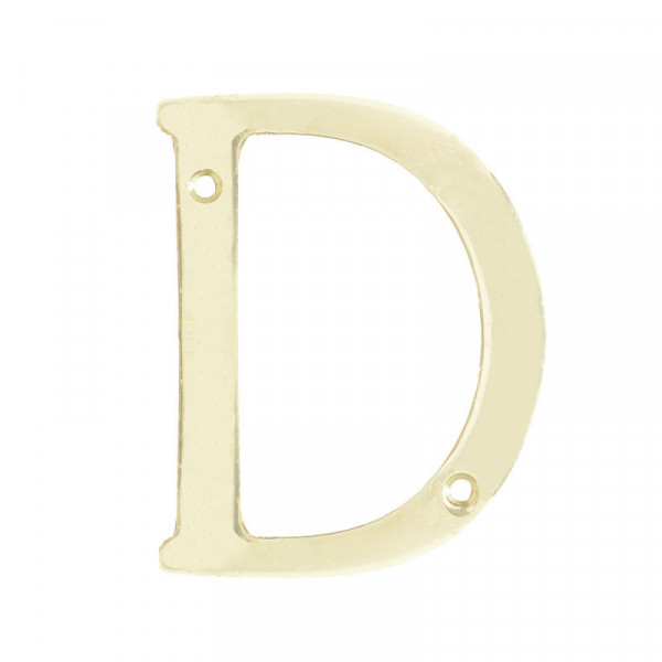 L701DLB LOCK Letra D slim 4" latón brillante Lock | DIHERESA