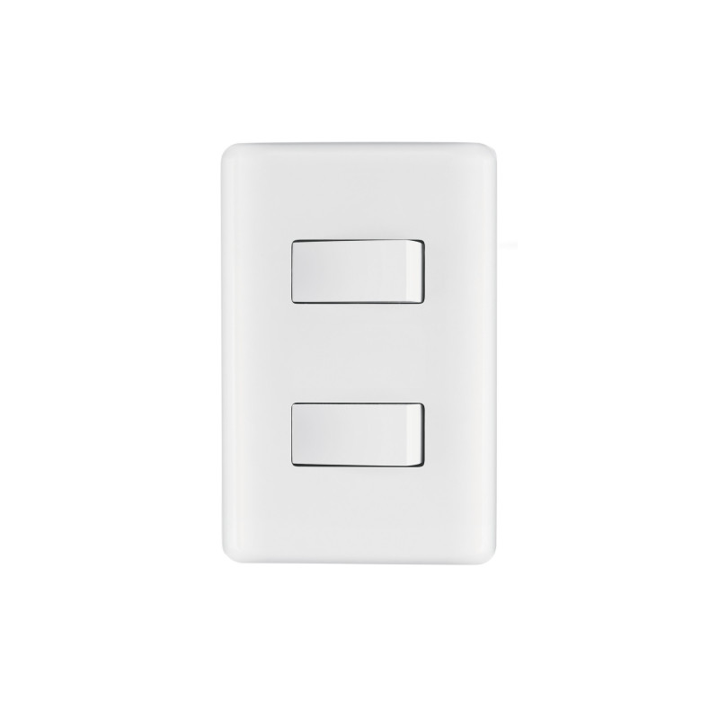 PA-APDO-B Placa armada con 2 interruptores sencillos, Volteck Basic TRUPER | DIHERESA