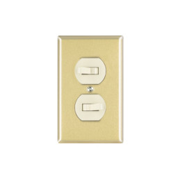 PA-APDO-SA Placa armada 2 interruptor sencillo, línea Standard, alumini TRUPER | DIHERESA