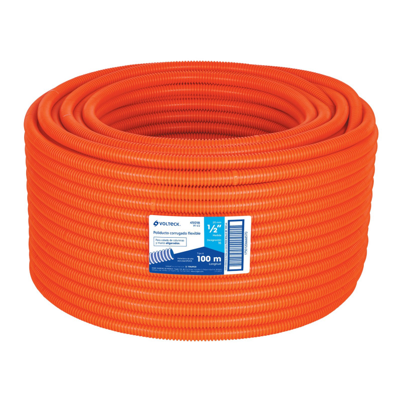 PF-1-2 Tubo corrugado flexible, 1/2', rollo 100 m, Volteck TRUPER | DIHERESA