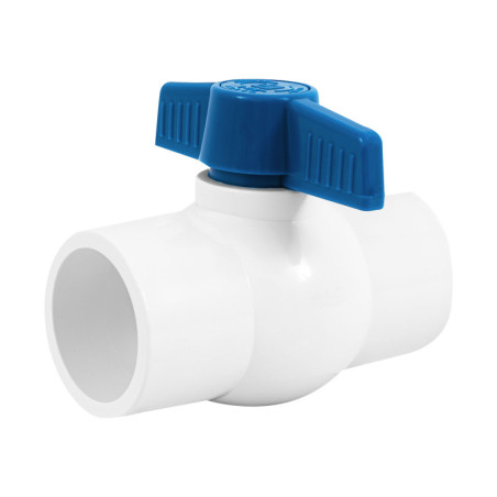 PVC-ES-1-1-2 Válvula de esfera de PVC, de 1 1/2', para cementar TRUPER | DIHERESA