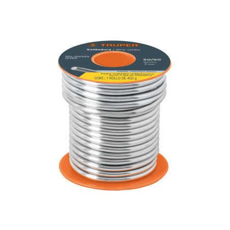 SOL-245F Soldadura 50/50 para tubería hidráulica, 450 g, SOLDAFÁCIL