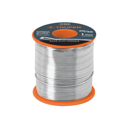 SOL-145F Soldadura 60/40 para electrónica, 450 g, TRUPER SOLDAFÁCIL