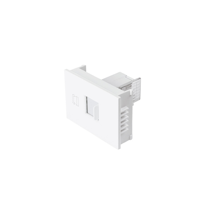 TE15-EB Toma de teléfono, 1.5 módulos, línea Española, color blanco TRUPER | DIHERESA