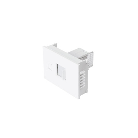 TE15-EB Toma de teléfono, 1.5 módulos, línea Española, color blanco TRUPER | DIHERESA