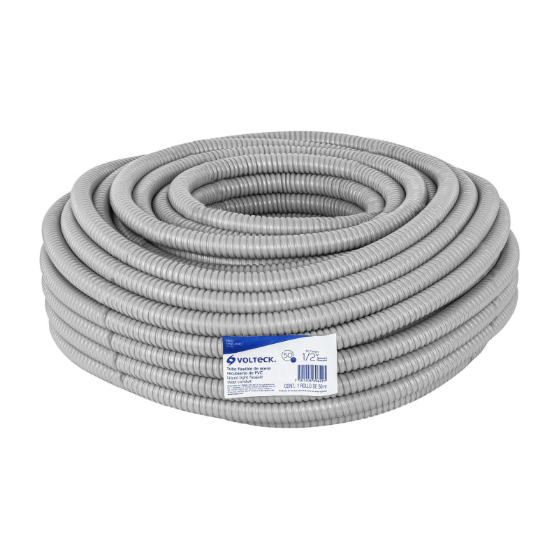 TFR-1-2 Tubo flexible recubierto de pvc 1/2', rollo 50 m, Volteck TRUPER | DIHERESA
