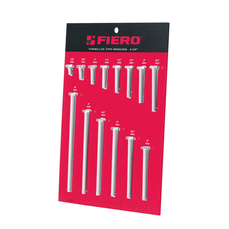 EXF-TORM-1-4 Exhibidor Fiero con tornillos tipo máquina, 1/4' TRUPER | DIHERESA