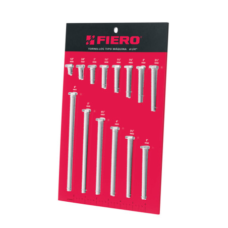 EXF-TORM-1-4 Exhibidor Fiero con tornillos tipo máquina, 1/4' TRUPER | DIHERESA