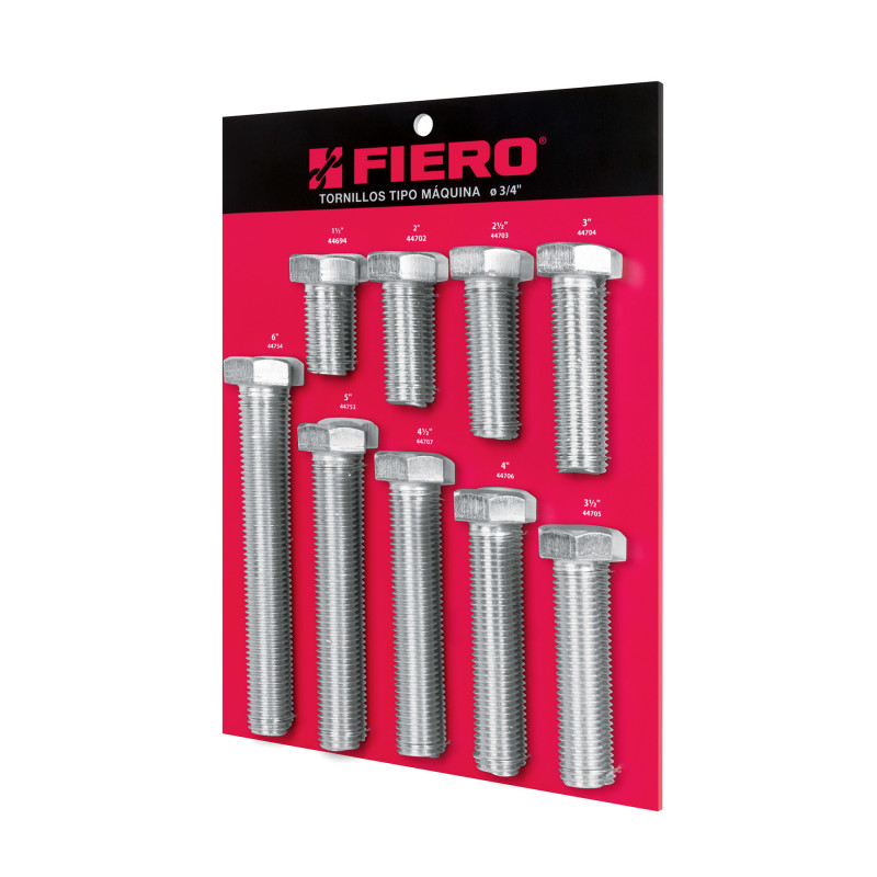 EXF-TORM-3-4 Exhibidor Fiero con tornillos tipo máquina, 3/4' TRUPER | DIHERESA