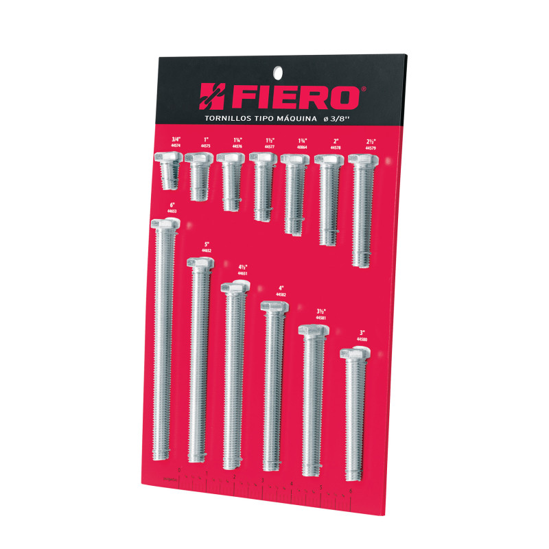 EXF-TORM-3-8 Exhibidor Fiero con tornillos tipo máquina, 3/8' TRUPER | DIHERESA