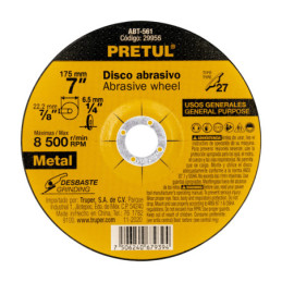 ABT-561 Disco Tipo 27 de 7' x 6.2 mm desbaste de metal, Pretul