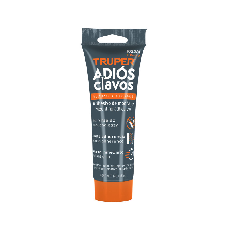 ADM-140 Adhesivo de montaje Adiós clavos, 140 g, Truper