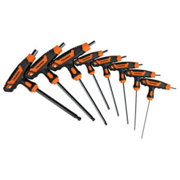 ALL-8TPX Juego 8 llaves allen std extralargas mango T, punta de bola