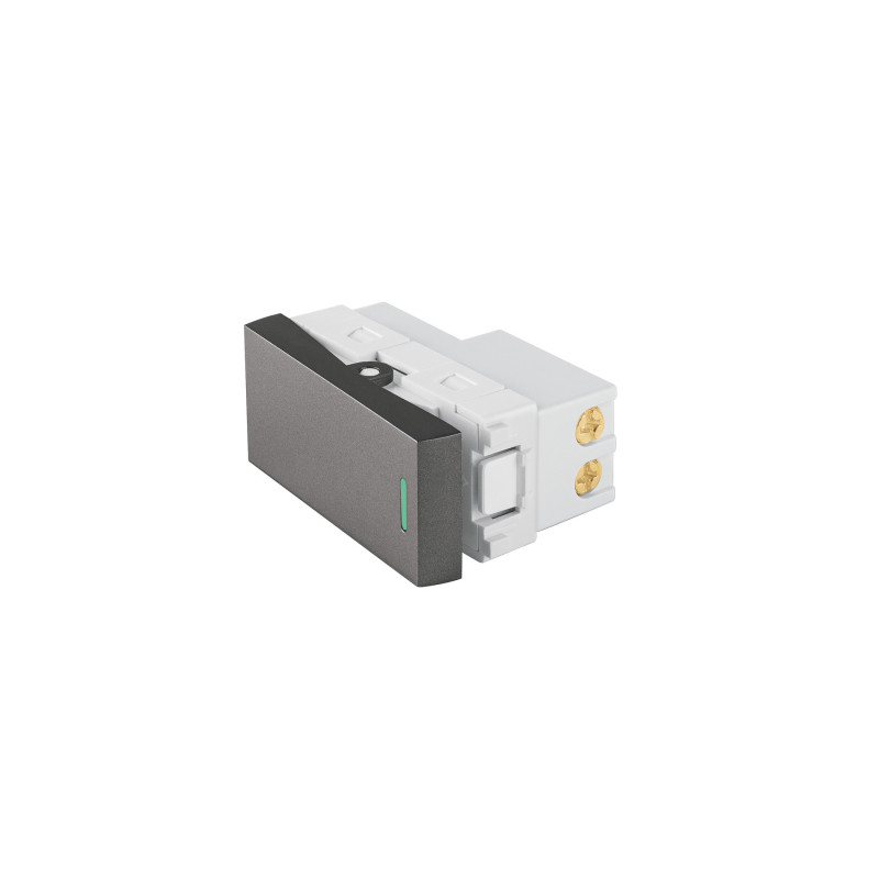 APSE-ELA Interruptor de 3 vías acero inox de 1 módulo, línea Lisboa