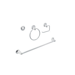 AQA-4004 Juego de 4 accesorios para baño metálicos, Foset