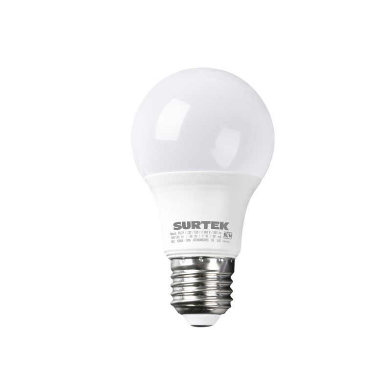 FLC9 SURTEK Foco LED A19 luz cálida 9W Surtek | DIHERESA FLC9 SURTEK Foco LED A19 luz cálida 9W Surtek | DIHERESA