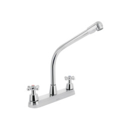AQF-89 Mezcladora inox 8' p/fregadero, cuello cobra, cruceta, Foset