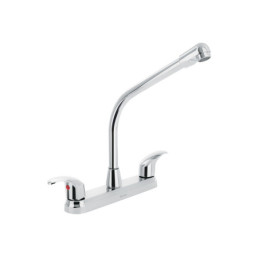 AQF-90 Mezcladora inox 8' p/fregadero, cuello cobra, palanca, Foset