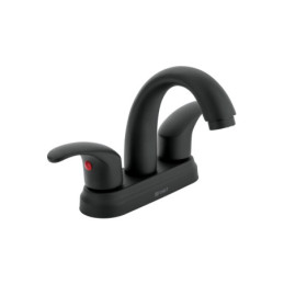 AQM-52M Mezcladora negro mate 4' p/lavabo, nariz curva, palanca,Aqua