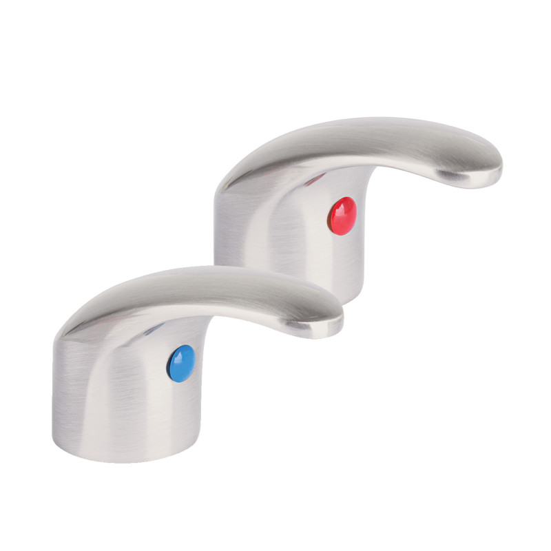 AQMM-62N Juego de 2 manerales de palanca para lavabo, satín, Aqua
