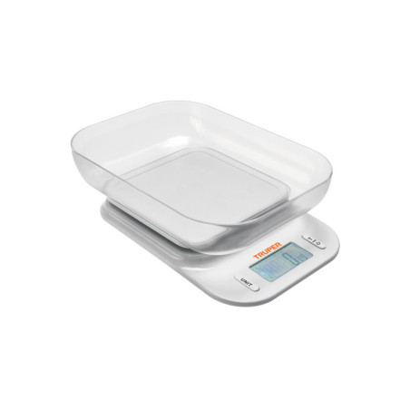 BASE-5T Báscula digital con tazón para cocina, 5kg, Truper