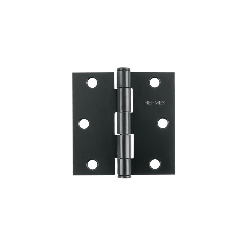 BC-306P Bisagra cuadrada 3', acero, negro, plana, Hermex
